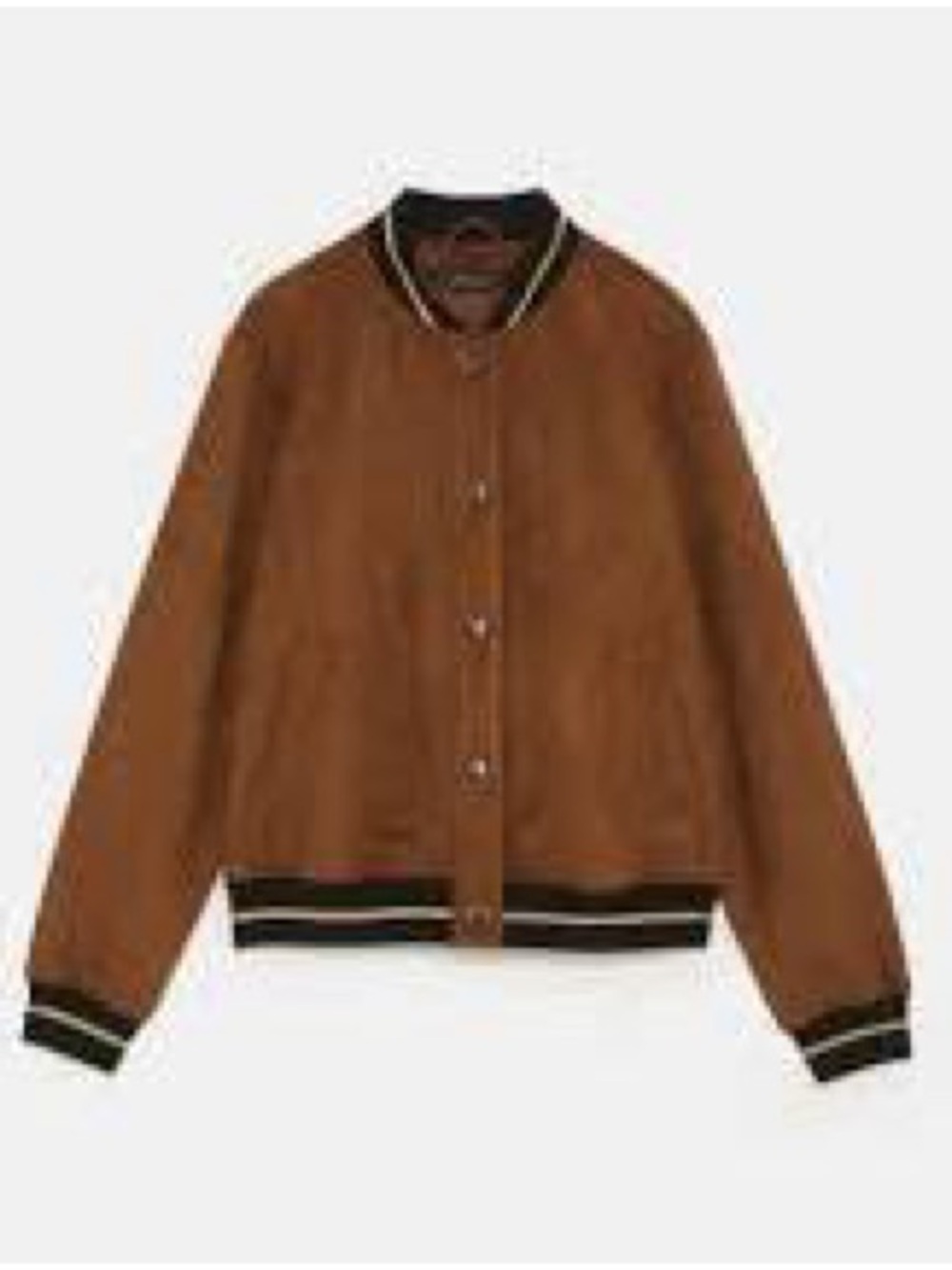 ZARA faux suede bomber jacket brown size M - Picture 3 of 7